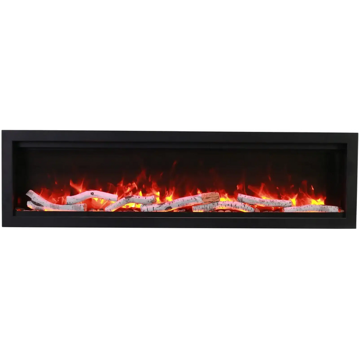 Amantii Symmetry Bespoke Clean Face Electric Built-In Fireplace: Elegant Log