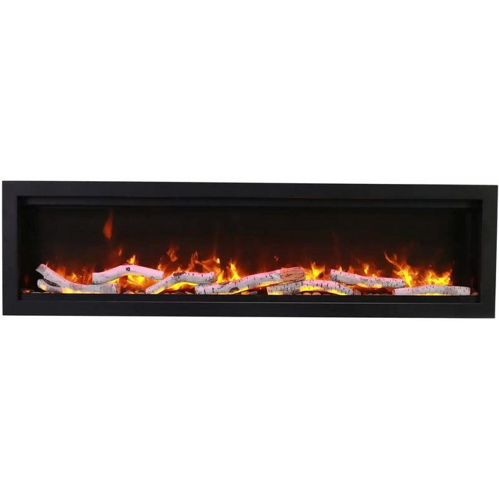 Amantii Symmetry Smart Electric Fireplace: Sleek Design with Logs and Glass