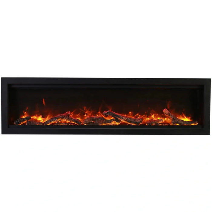 Amantii Symmetry Smart Electric Fireplace: Sleek Design with Logs and Glass