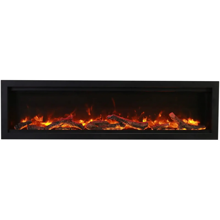 Amantii Symmetry Bespoke Clean Face Electric Built-In Fireplace: Elegant Log