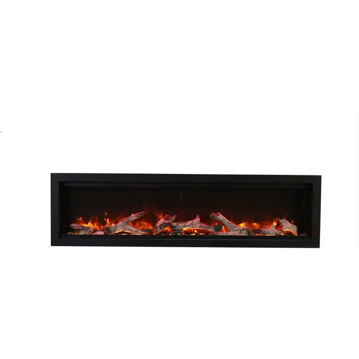 Amantii Symmetry Smart Electric Fireplace: Sleek Design with Logs and Glass