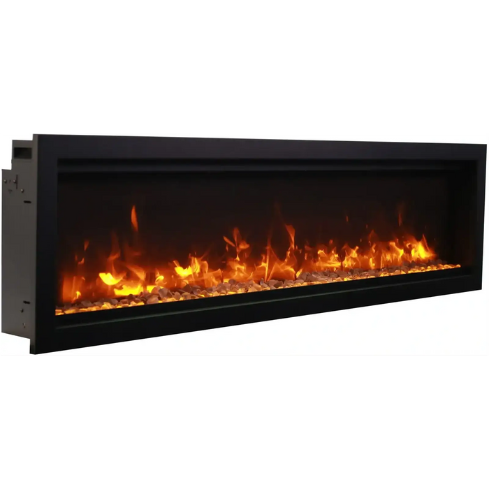 Amantii Symmetry Bespoke Clean Face Electric Built-In Fireplace: Elegant Log