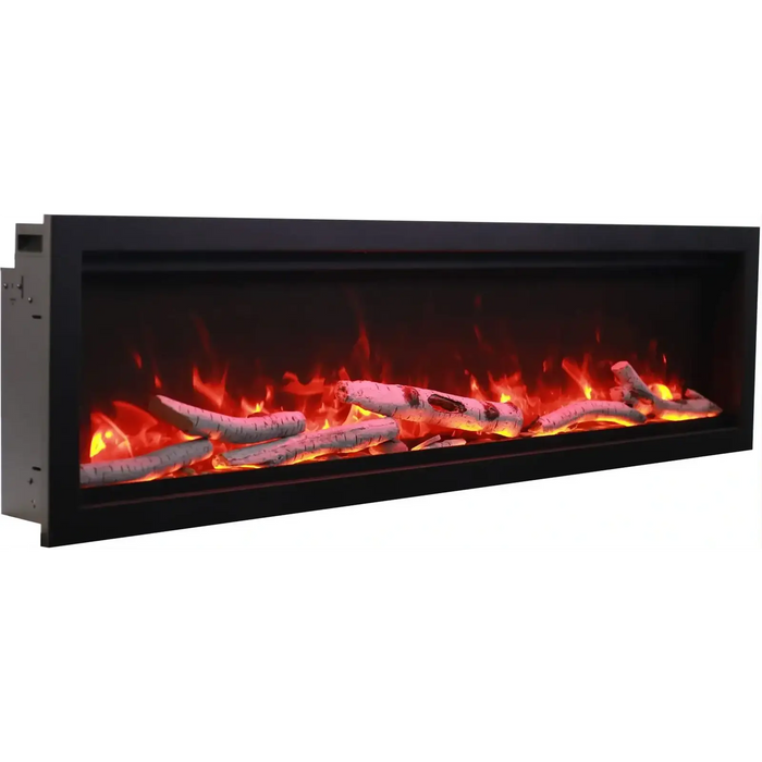 Amantii Symmetry Smart Electric Fireplace: Sleek Design with Logs and Glass