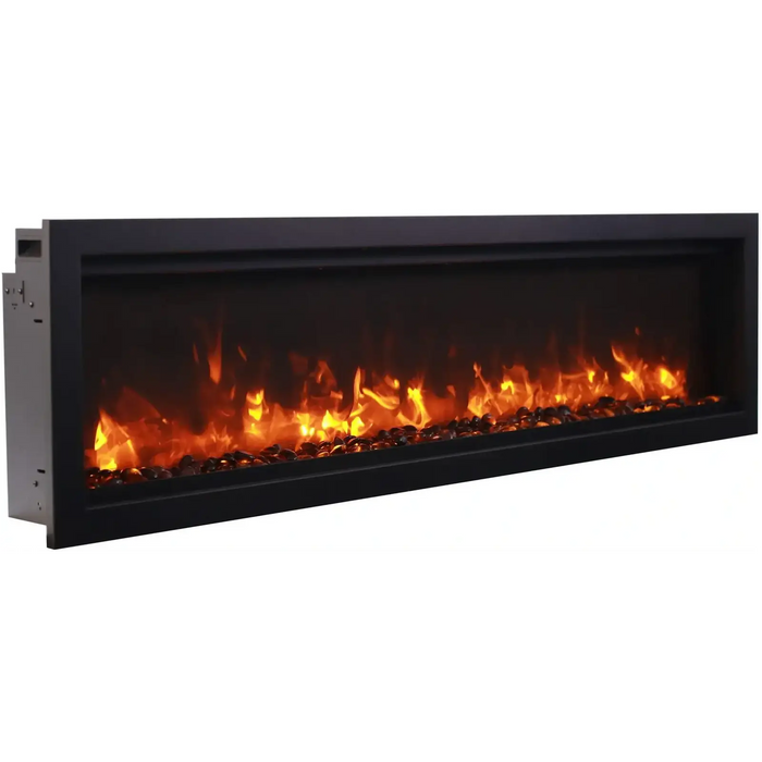 Amantii Symmetry Smart Electric Fireplace: Sleek Design with Logs and Glass