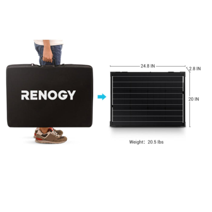 Renogy 100 Watt 12 Volt Monocrystalline Foldable Solar Suitcase with Voyager Charge Controller