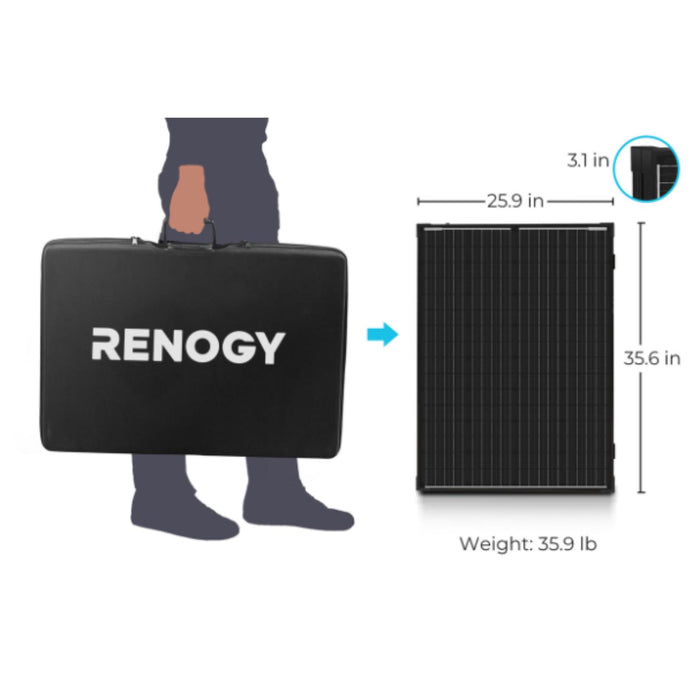 Renogy 200 Watt 12 Volt Monocrystalline Foldable Solar Suitcase