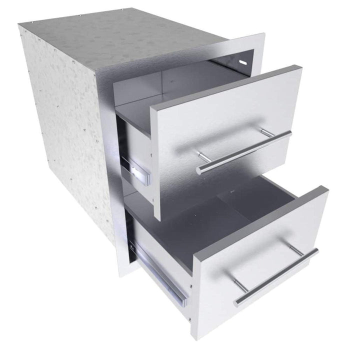 Texan Series 16-inch Double Drawer Unit - 304 Stainless Steel