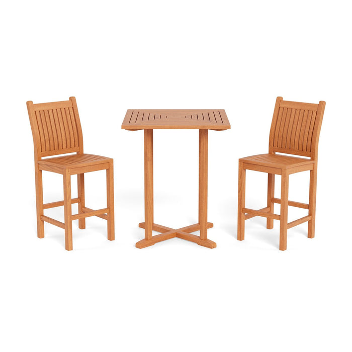 Tortuga Outdoor Jakarta Teak 3Pc Bar Set (2 Chairs, 1 Table)