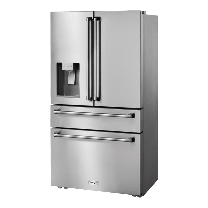 Thor Kitchen - 36" Professional French Door Refrigerator w/ Ice and Water Dispenser, TRF3601FD