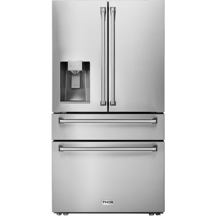 Thor Kitchen - 36" Professional French Door Refrigerator w/ Ice and Water Dispenser, TRF3601FD