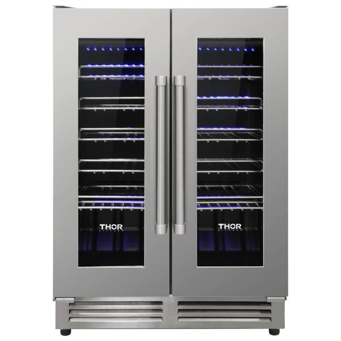 Thor Kitchen Package - 48" Propane Gas Range, Range Hood, Refrigerator, Dishwasher, Wine Cooler, Microwave, AP-LRG4807ULP-W-10