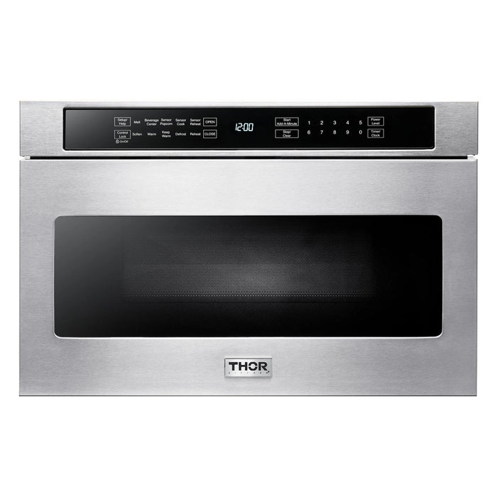 Thor Kitchen Package - 48" Propane Gas Range, Range Hood, Refrigerator, Dishwasher, Wine Cooler, Microwave, AP-LRG4807ULP-W-10