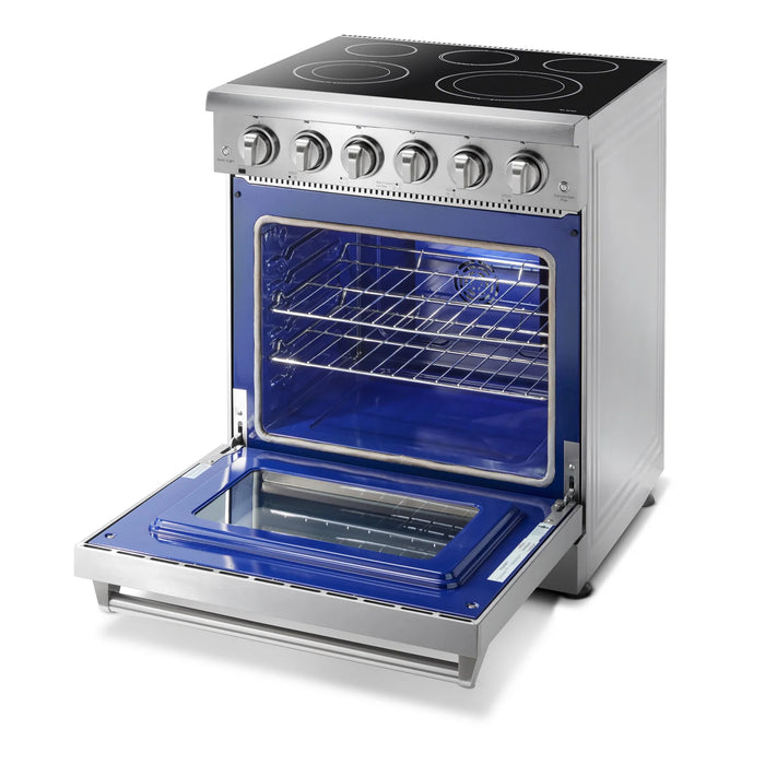 Thor Kitchen Package - 30" Electric Range, Range Hood, Refrigerator with Water and Ice Dispenser, Dishwasher, AP-HRE3001-10