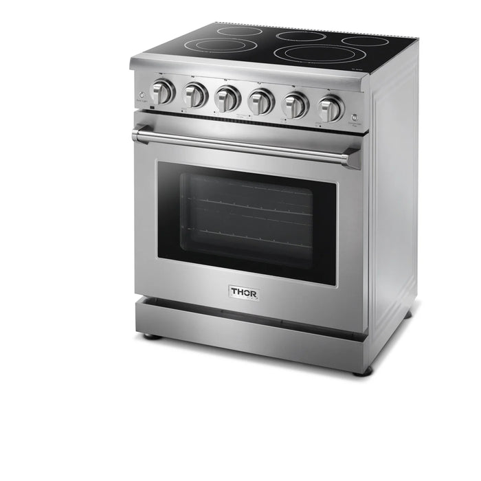 Thor Kitchen Package - 30" Electric Range, Refrigerator with Water and Ice Maker, Dishwasher, AP-HRE3001-9
