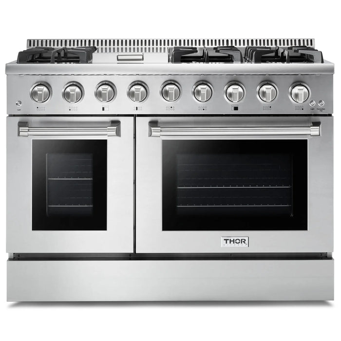 Thor Kitchen Package - Professional 48" Gas Range, Range Hood, AP-HRG4808U