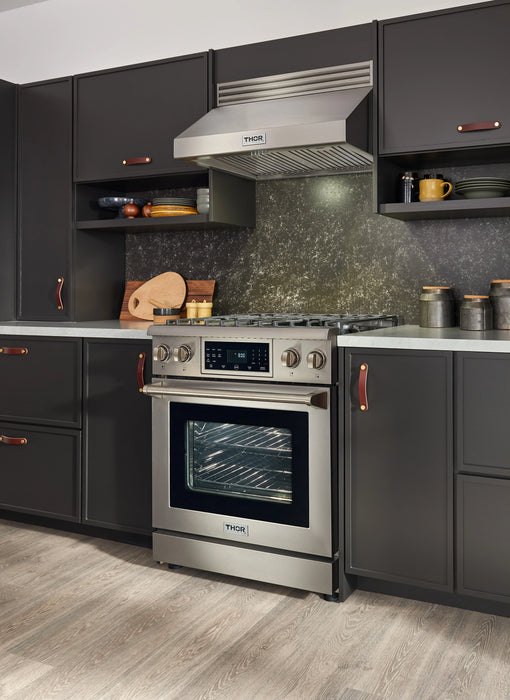 Thor Kitchen Package - 30" Electric Range, Range Hood, Refrigerator, Dishwasher, Wine Cooler, AP-TRE3001-C-3