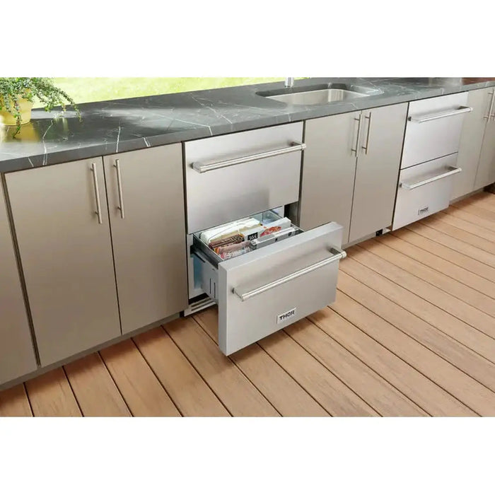 Thor Kitchen 24" Indoor or Outdoor Professional Freezer Drawer, TRZ24U