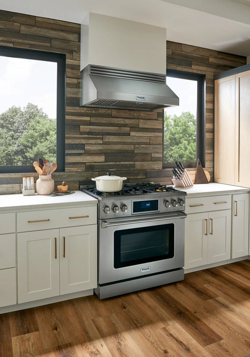 Thor Kitchen Package - 36" Gas Range, Range Hood, Refrigerator, Dishwasher, AP-TRG3601-3