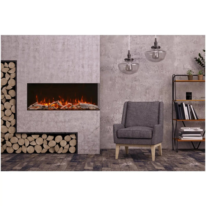 Amantii Smart Tru View XT XL Electric Fireplace: Stylish 3-Sided Glass Design