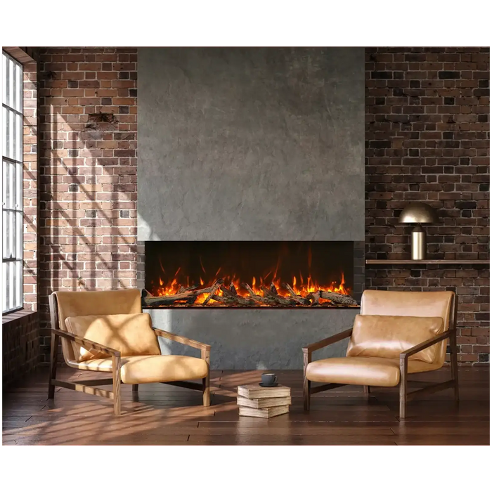 Amantii Smart Tru View XT XL Electric Fireplace: Stylish 3-Sided Glass Design