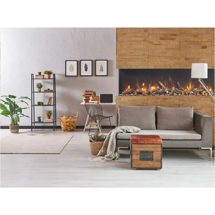 Amantii Smart Tru View XT XL Electric Fireplace: Stylish 3-Sided Glass Design