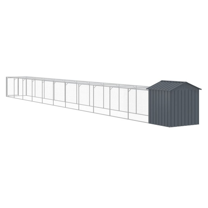 vidaXL Anthracite Chicken Cage 117x122x123 cm | Galvanized Steel Run