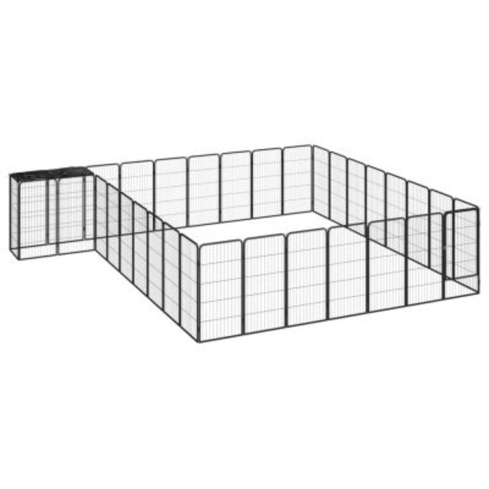 vidaXL 34-Panel Black Steel Dog Playpen - Spacious & Stylish