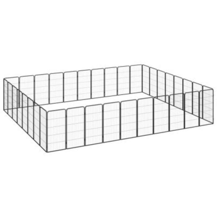 vidaXL 36-Panel Black Dog Playpen - Durable Powder-Coated Steel, 500x400x100 cm