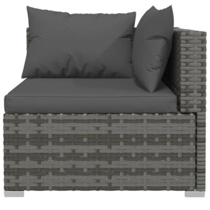 vidaXL 10-Piece Patio Lounge Set: Gray Poly Rattan & Cushions