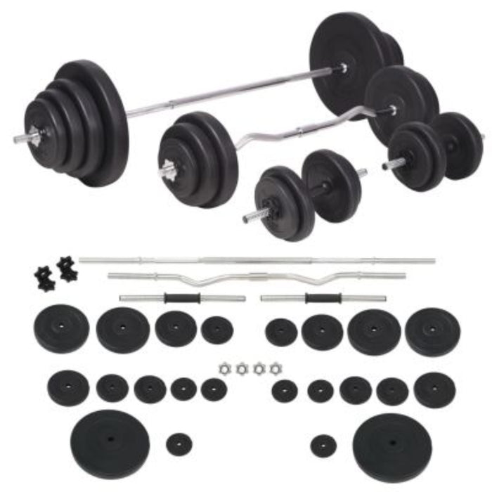 vidaXL 120 kg Barbell & Dumbbell Set: Ultimate All-In-One Weightlifting Kit
