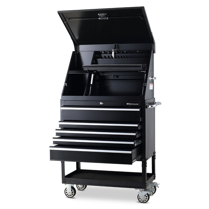 Steel Montezuma Utility Cart with 5 drawers, measuring 36" x 18"