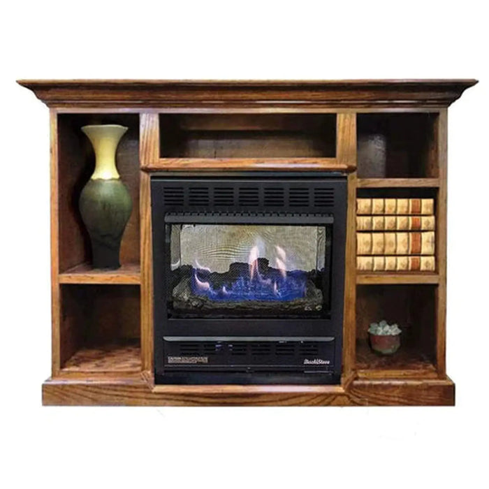 Buck Stove 1127 Prestige Combo - Dark Oak Mantel - Propane