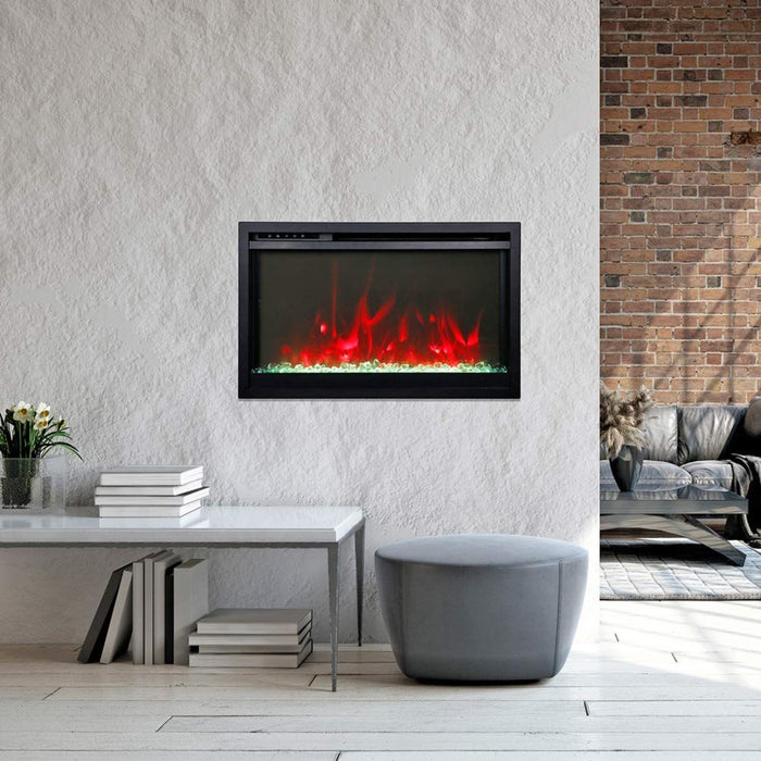 Remii 26" Extra Slim Electric Fireplace - 4" Depth, WiFi, 3-Speed Motor