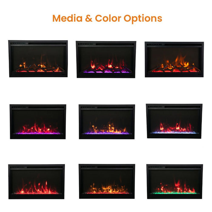 Remii 26" Extra Slim Electric Fireplace - 4" Depth, WiFi, 3-Speed Motor