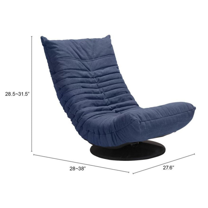 Zuo Blue Swivel Chair - Down Low Design for Stylish Seating