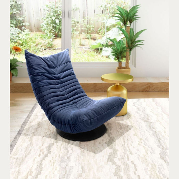 Zuo Blue Swivel Chair - Down Low Design for Stylish Seating