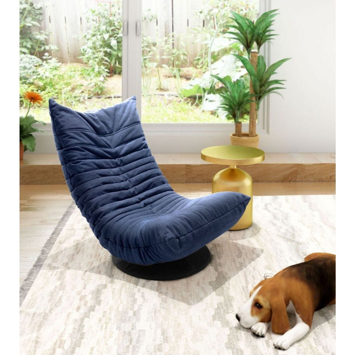 Zuo Blue Swivel Chair - Down Low Design for Stylish Seating