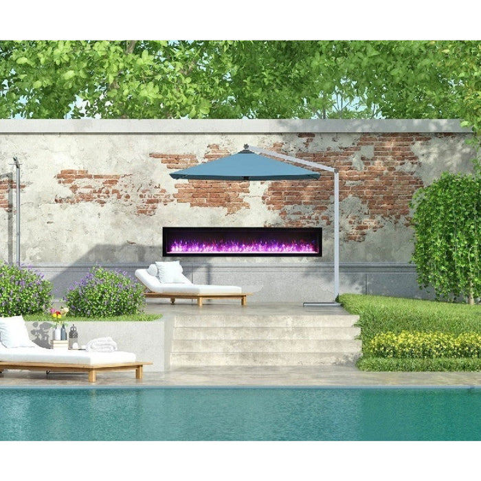 Remii 60" Clean-Face Electric Fireplace - Black Steel Surround