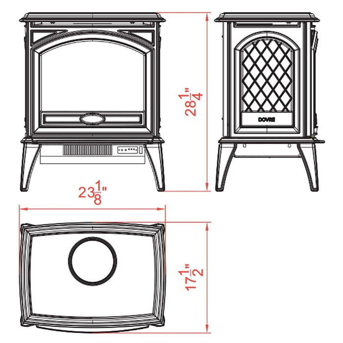 Sierra Flame Cast Iron sides top and front