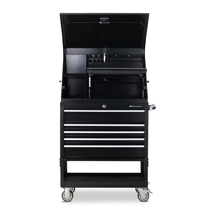 Steel Montezuma Utility Cart with 5 drawers, measuring 36" x 18"