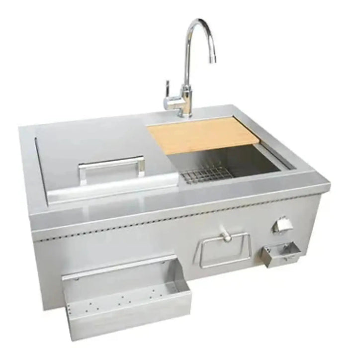 KoKoMo 30-Inch Built-In Bartender Cocktail Station with Sink, Bottle Opener, and Ice Chest