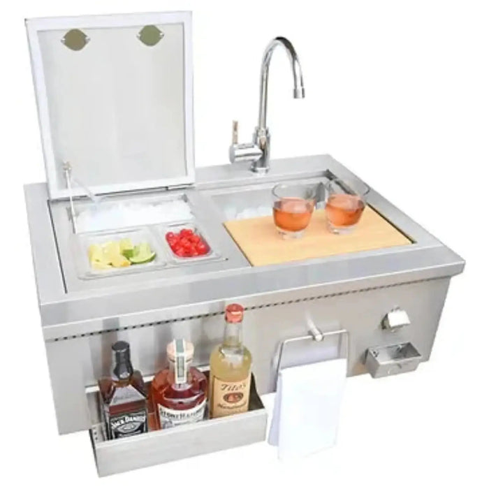 KoKoMo 30-Inch Built-In Bartender Cocktail Station with Sink, Bottle Opener, and Ice Chest