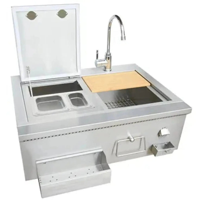 KoKoMo 30-Inch Built-In Bartender Cocktail Station with Sink, Bottle Opener, and Ice Chest