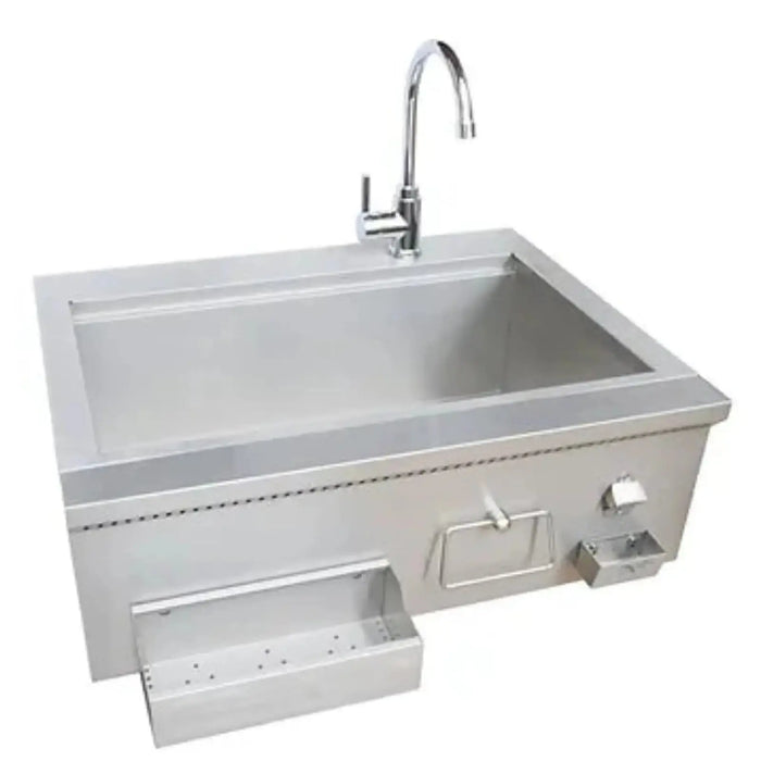 KoKoMo 30-Inch Built-In Bartender Cocktail Station with Sink, Bottle Opener, and Ice Chest