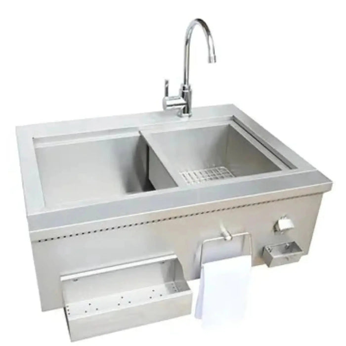 KoKoMo 30-Inch Built-In Bartender Cocktail Station with Sink, Bottle Opener, and Ice Chest