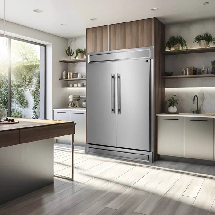 Forno Appliance Package - 48" Gas Range, 60" Refrigerator, Microwave Drawer, Dishwasher, AP-FFSGS6244-48-26