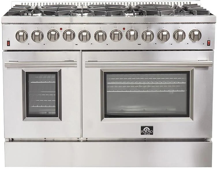 Forno Appliance Package - 48 Inch Dual Fuel Range, 60 Inch Refrigerator, Microwave Drawer, Dishwasher, AP-FFSGS6156-48-7