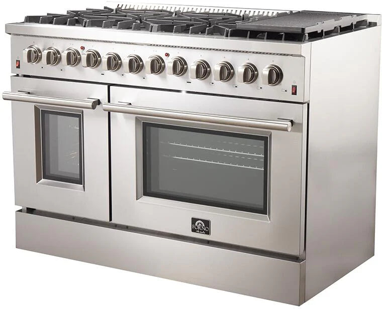 Forno Appliance Package - 48" Dual Fuel Range, Dishwasher, 48" Refrigerator, Microwave Drawer, AP-FFSGS6156-48-12
