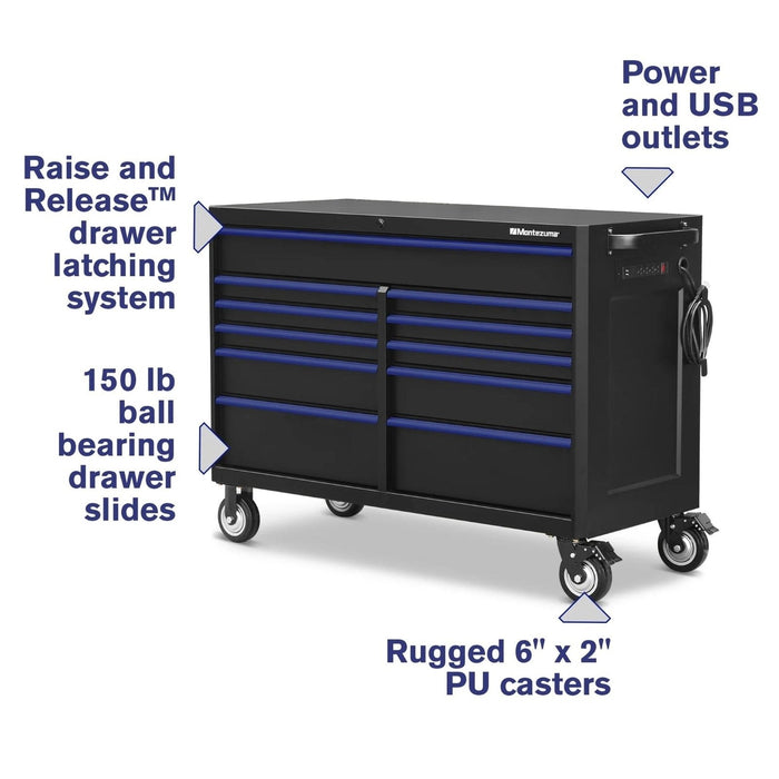 Tool Cabinet: Montezuma 11-Drawer, 56" x 24"