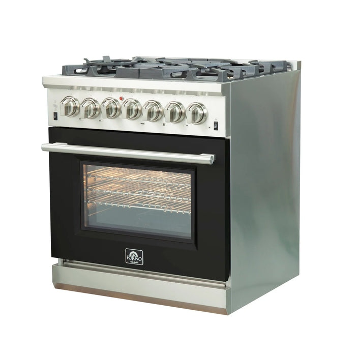 Forno Capriasca - 30" Dual Fuel Range in Black